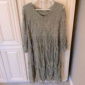 Olive Green Lace Dress